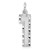 Sterling Silver Rhodium-plated Large Diamond-cut #1 Charm
