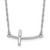 Sterling Silver Rhodium-plated Large Sideways Curved Cross Necklace