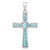 Sterling Silver Rhodium-plated Larimar Cross Pendant