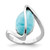 Sterling Silver Rhodium-plated Larimar Twisted Ring - QR-458EB6EE-6735