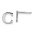 Sterling Silver Rhodium-plated Letter C Initial Post Earrings