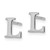 Sterling Silver Rhodium-plated Letter L Initial Post Earrings