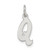 Sterling Silver Rhodium-plated Letter Q Initial Charm