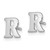 Sterling Silver Rhodium-plated Letter R Initial Post Earrings
