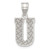 Sterling Silver Rhodium-plated Letter U Initial Pendant