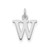 Sterling Silver Rhodium-plated Letter W Initial Charm - XN-40771D35-3365