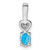 Sterling Silver Rhodium-plated Light Swiss Blue Topaz & Diam. Pendant - QB-DA45B3DF-1505