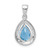 Sterling Silver Rhodium-plated Light Swiss Blue Topaz & Diamond Pendant - QD-126FE523-8400