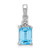 Sterling Silver Rhodium-plated Light Swiss Blue Topaz & Diamond Pendant - QD-473076F8-1698
