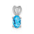 Sterling Silver Rhodium-plated Light Swiss Blue Topaz Pendant - QB-D12BBF7F-3759