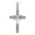 Sterling Silver Rhodium-plated London Blue Topaz Infinity Cross Pendant