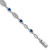 Sterling Silver Rhodium-plated Marquise Blue and White CZ Oval Link 7 inch Bracelet