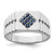 Sterling Silver Rhodium-plated Men's Blue Sapphire Ring - QR-65B4D4EF-5172