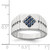 Sterling Silver Rhodium-plated Men's Blue Sapphire Ring - QR-9EB246B3-1889
