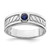 Sterling Silver Rhodium-plated Men's Blue Sapphire Ring - QR-D6B837B8-2142