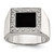 Sterling Silver Rhodium-plated Men's CZ & Onyx Ring - QR-13F312AA-1573