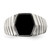 Sterling Silver Rhodium-plated Men's CZ & Onyx Ring - QR-294D83D2-2374