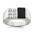 Sterling Silver Rhodium-plated Men's CZ and Onyx Ring - QR-7019E19E-9859