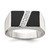 Sterling Silver Rhodium-plated Men's CZ and Onyx Ring - QR-8E3E6A3A-2400