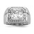 Sterling Silver Rhodium-plated Mens CZ Ring - QR-68BE383B-8728