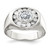 Sterling Silver Rhodium-plated Men's CZ Ring - QR-C49B8D06-8044