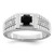 Sterling Silver Rhodium-plated Men's Onyx and White Topaz Ring - QR-68ED3BCC-1357