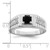 Sterling Silver Rhodium-plated Men's Onyx and White Topaz Ring - QR-68ED3BCC-1357
