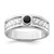 Sterling Silver Rhodium-plated Men's Onyx Ring - QR-6FA1404E-2332