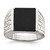 Sterling Silver Rhodium-plated Men's Onyx Ring - QR-C8B34501-7748