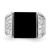 Sterling Silver Rhodium-plated Men's Onyx Ring - QR-C8B34501-7748