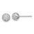 Sterling Silver Rhodium-plated Micro Pave CZ Ball Stud Earrings