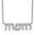 Sterling Silver Rhodium-plated MOM w/CZ Necklace