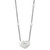 Sterling Silver Rhodium-plated Mother of Pearl Heart 16 inch with 1 inch extension Station Necklace