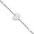 Sterling Silver Rhodium-plated Mother of Pearl Heart 6.5 inch with 1 inch extension Bracelet