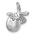Sterling Silver Rhodium-plated Moveable Crystal Polished Hatching Turtle in Satin Egg Pendant