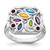 Sterling Silver Rhodium-plated Multi Gemstone Ring - QR-467039F7-3136