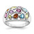 Sterling Silver Rhodium-plated Multi Gemstone Ring - QR-8CCBE348-6636