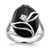 Sterling Silver Rhodium-plated Onyx and CZ Ring - QR-20D89989-4015