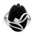 Sterling Silver Rhodium-plated Onyx and CZ Ring - QR-20D89989-4015