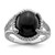Sterling Silver Rhodium-plated Onyx and Diamond Ring - QR-5D5B1CC9-5714