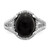 Sterling Silver Rhodium-plated Onyx and Diamond Ring - QR-E86765FD-3188