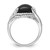 Sterling Silver Rhodium-plated Onyx and Diamond Ring - QR-E8DE25AB-5549