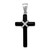 Sterling Silver Rhodium-plated Onyx Cross Pendant