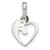 Sterling Silver Rhodium-plated Open Heart Horse Head Pendant