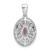 Sterling Silver Rhodium-plated Oval Amethyst and White Topaz Pendant