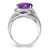 Sterling Silver Rhodium-plated Oval Amethyst Ring