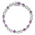 Sterling Silver Rhodium-plated Oval Heart Amethyst Bracelet