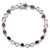 Sterling Silver Rhodium-plated Oval Heart Garnet Bracelet