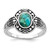 Sterling Silver Rhodium-plated Oxidized Faceted Recon. Turquoise Ring - QR-55A9390C-2529
