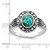Sterling Silver Rhodium-plated Oxidized Faceted Recon. Turquoise Ring - QR-55A9390C-2529